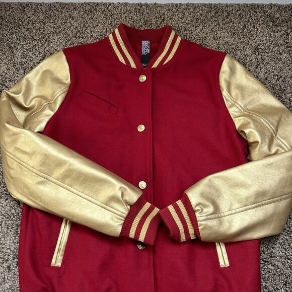 Vintage Sportier Brand Wool Varsity Bomber Jacket Size Medium 1990s - Picture 10 of 14
